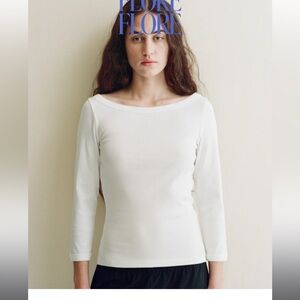 NWOT FLORE FLORE Steffi tee white/medium